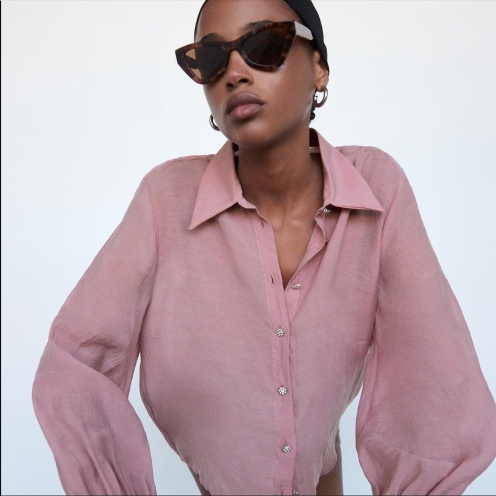 Zara Shirt with Jewel Buttons Women